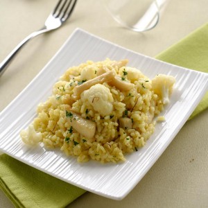 Arroz con coliflor y sepia