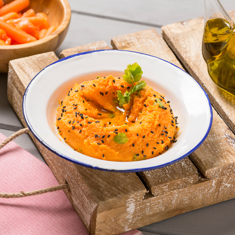 Hummus de Zanahoria con pan de pita